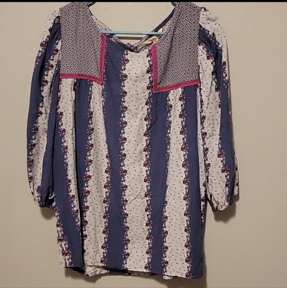 Matilda Jane blouse blue with flowers